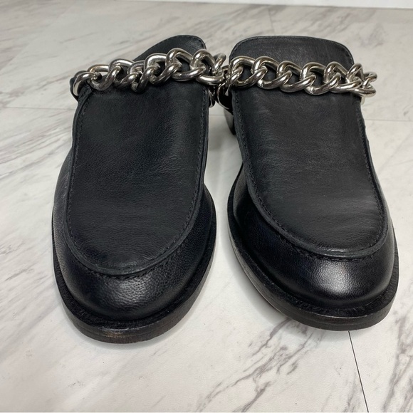 New! Free People Vida Black Leather Mule 10 - Picture 9 of 13